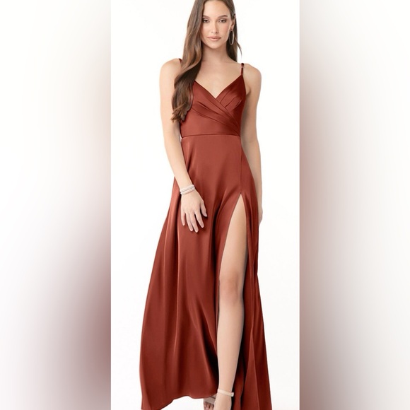 Azazie Dresses & Skirts - Azazie Dalilah Stretch Satin Dress